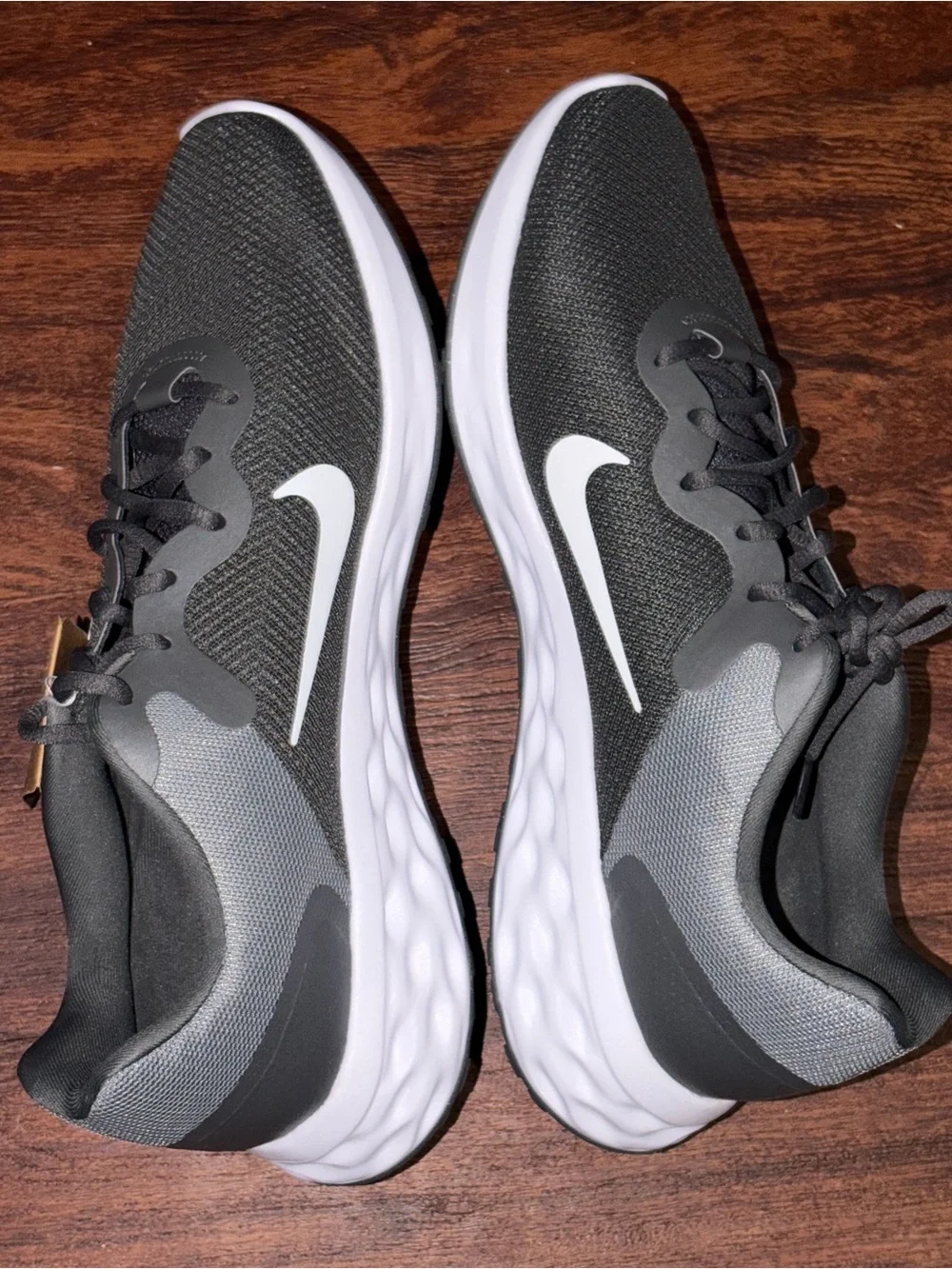 Nike size 12 Mens Gray Running Shoes with White Swoosh